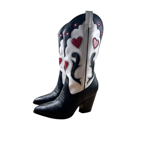 Steve Madden Lovestruck Cowgirl Boots Womens 8.5 Pointed Toe Cowboy Western Red - Picture 3 of 8